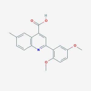 molecular formula C19H17NO4 B2735919 2-(2,5-Dimethoxyphenyl)-6-methylquinoline-4-carboxylic acid CAS No. 438212-28-3