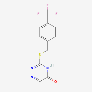 molecular formula C11H8F3N3OS B2735930 3-((4-(trifluoromethyl)benzyl)thio)-1,2,4-triazin-5(4H)-one CAS No. 872628-57-4