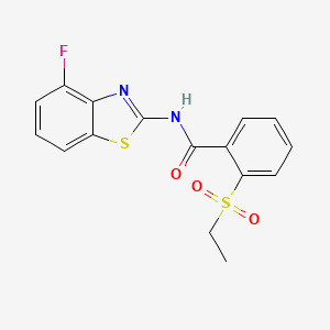molecular formula C16H13FN2O3S2 B2735931 2-(ethylsulfonyl)-N-(4-fluorobenzo[d]thiazol-2-yl)benzamide CAS No. 886924-84-1