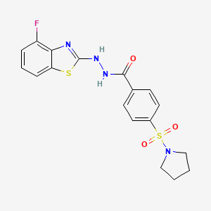 B2735935 N'-(4-fluorobenzo[d]thiazol-2-yl)-4-(pyrrolidin-1-ylsulfonyl)benzohydrazide CAS No. 851978-78-4