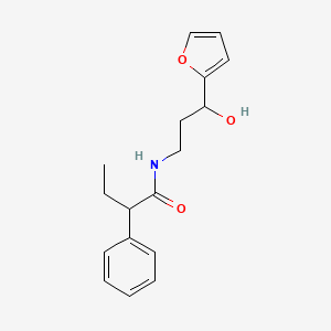 molecular formula C17H21NO3 B2735940 N-[3-(Furan-2-YL)-3-hydroxypropyl]-2-phenylbutanamide CAS No. 1421498-33-0