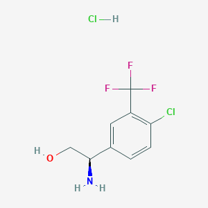 molecular formula C9H10Cl2F3NO B2735944 (R)-2-Amino-2-(4-chloro-3-(trifluoromethyl)phenyl)ethanol hydrochloride CAS No. 2061996-73-2