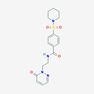 molecular formula C18H22N4O4S B2735950 N-(2-(6-oxopyridazin-1(6H)-yl)ethyl)-4-(piperidin-1-ylsulfonyl)benzamide CAS No. 1021219-00-0