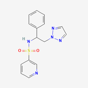 molecular formula C15H15N5O2S B2735955 N-(1-phenyl-2-(2H-1,2,3-triazol-2-yl)ethyl)pyridine-3-sulfonamide CAS No. 2034253-80-8
