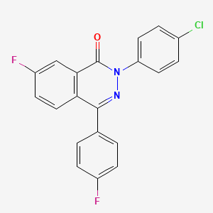molecular formula C20H11ClF2N2O B2735984 2-(4-chlorophenyl)-7-fluoro-4-(4-fluorophenyl)-1(2H)-phthalazinone CAS No. 161716-20-7