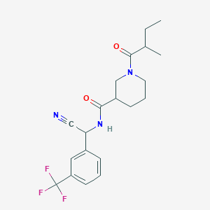 N-[Cyano-[3-(trifluoromethyl)phenyl]methyl]-1-(2-methylbutanoyl)piperidine-3-carboxamide