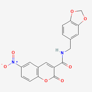 N-(benzo[d][1,3]dioxol-5-ylmethyl)-6-nitro-2-oxo-2H-chromene-3-carboxamide