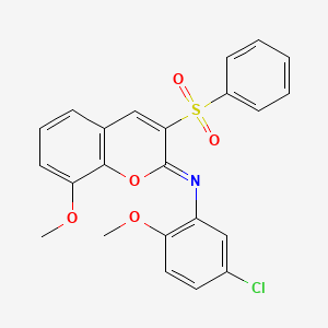 3-(benzenesulfonyl)-N-(5-chloro-2-methoxyphenyl)-8-methoxychromen-2-imine