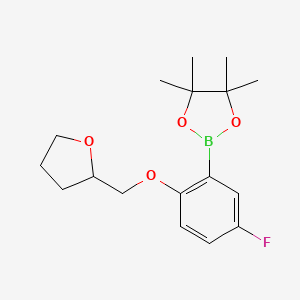2-[5-Fluoro-2-(oxolan-2-ylmethoxy)phenyl]-4,4,5,5-tetramethyl-1,3,2-dioxaborolane