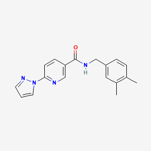 N-(3,4-dimethylbenzyl)-6-(1H-pyrazol-1-yl)nicotinamide