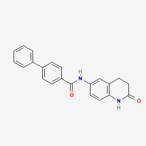 molecular formula C22H18N2O2 B2736000 N-(2-oxo-1,2,3,4-tetrahydroquinolin-6-yl)-[1,1'-biphenyl]-4-carboxamide CAS No. 921914-78-5