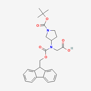 2-[9H-Fluoren-9-ylmethoxycarbonyl-[1-[(2-methylpropan-2-yl)oxycarbonyl]pyrrolidin-3-yl]amino]acetic acid