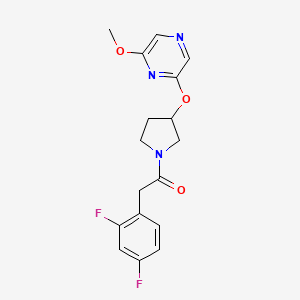 molecular formula C17H17F2N3O3 B2736004 2-(2,4-Difluorophenyl)-1-(3-((6-methoxypyrazin-2-yl)oxy)pyrrolidin-1-yl)ethanone CAS No. 2034499-13-1