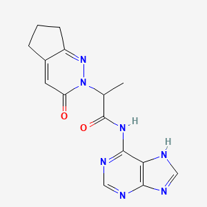2-(3-oxo-3,5,6,7-tetrahydro-2H-cyclopenta[c]pyridazin-2-yl)-N-(9H-purin-6-yl)propanamide