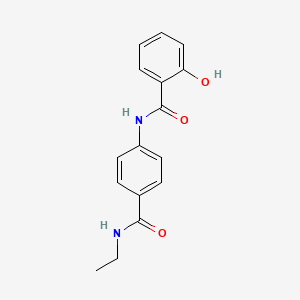 molecular formula C16H16N2O3 B2736008 N-{4-[(ethylamino)carbonyl]phenyl}-2-hydroxybenzamide CAS No. 925122-10-7