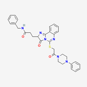 N-benzyl-3-(3-oxo-5-{[2-oxo-2-(4-phenylpiperazin-1-yl)ethyl]sulfanyl}-2H,3H-imidazo[1,2-c]quinazolin-2-yl)propanamide