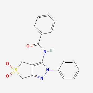 molecular formula C18H15N3O3S B2736011 N-(5,5-dioxido-2-phenyl-4,6-dihydro-2H-thieno[3,4-c]pyrazol-3-yl)benzamide CAS No. 681265-46-3