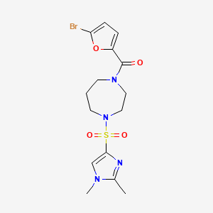 (5-bromofuran-2-yl)(4-((1,2-dimethyl-1H-imidazol-4-yl)sulfonyl)-1,4-diazepan-1-yl)methanone