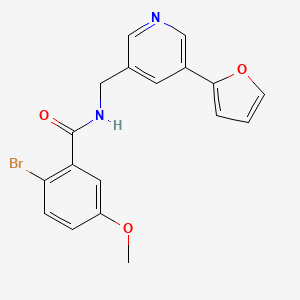 2-bromo-N-((5-(furan-2-yl)pyridin-3-yl)methyl)-5-methoxybenzamide