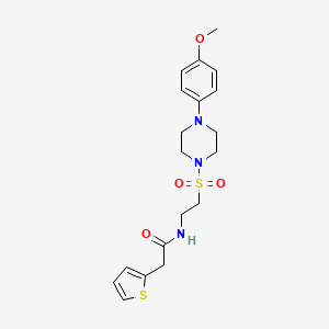 molecular formula C19H25N3O4S2 B2736018 N-(2-((4-(4-methoxyphenyl)piperazin-1-yl)sulfonyl)ethyl)-2-(thiophen-2-yl)acetamide CAS No. 897610-84-3