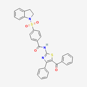 N-(5-benzoyl-4-phenylthiazol-2-yl)-4-(indolin-1-ylsulfonyl)benzamide