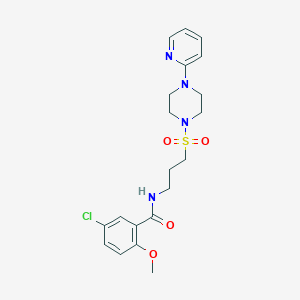 5-chloro-2-methoxy-N-(3-((4-(pyridin-2-yl)piperazin-1-yl)sulfonyl)propyl)benzamide