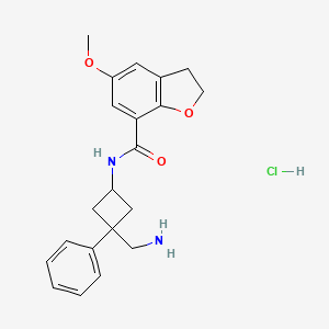 N-[3-(Aminomethyl)-3-phenylcyclobutyl]-5-methoxy-2,3-dihydro-1-benzofuran-7-carboxamide;hydrochloride