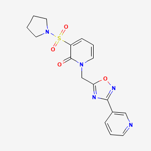 1-((3-(pyridin-3-yl)-1,2,4-oxadiazol-5-yl)methyl)-3-(pyrrolidin-1-ylsulfonyl)pyridin-2(1H)-one