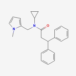 molecular formula C24H26N2O B2736039 N-cyclopropyl-N-((1-methyl-1H-pyrrol-2-yl)methyl)-3,3-diphenylpropanamide CAS No. 1351648-42-4