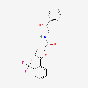 molecular formula C20H14F3NO3 B2736042 N-(2-oxo-2-phenylethyl)-5-[2-(trifluoromethyl)phenyl]furan-2-carboxamide CAS No. 874465-35-7