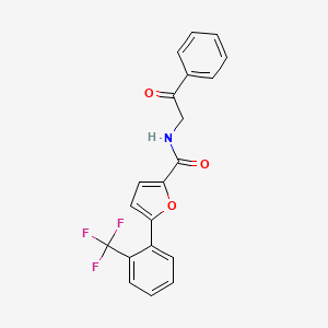 N-(2-oxo-2-phenylethyl)-5-[2-(trifluoromethyl)phenyl]furan-2-carboxamide
