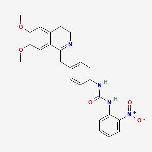 1-[4-[(6,7-Dimethoxy-3,4-dihydroisoquinolin-1-yl)methyl]phenyl]-3-(2-nitrophenyl)urea