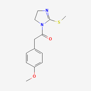 molecular formula C13H16N2O2S B2736075 2-(4-Methoxyphenyl)-1-(2-methylsulfanyl-4,5-dihydroimidazol-1-yl)ethanone CAS No. 851863-48-4