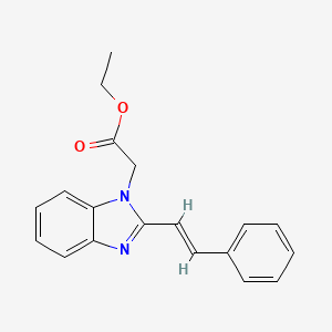 molecular formula C19H18N2O2 B2736079 ethyl 2-(2-styryl-1H-1,3-benzimidazol-1-yl)acetate CAS No. 1190919-79-9