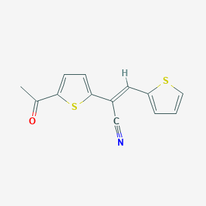 molecular formula C13H9NOS2 B2736080 (2E)-2-(5-acetylthiophen-2-yl)-3-(thiophen-2-yl)prop-2-enenitrile CAS No. 338795-32-7