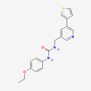 molecular formula C19H19N3O2S B2736091 1-(4-Ethoxyphenyl)-3-((5-(thiophen-3-yl)pyridin-3-yl)methyl)urea CAS No. 1798674-54-0