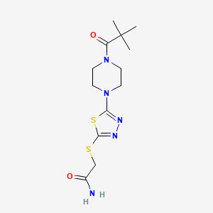 2-((5-(4-Pivaloylpiperazin-1-yl)-1,3,4-thiadiazol-2-yl)thio)acetamide