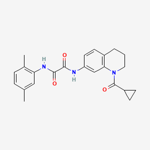 molecular formula C23H25N3O3 B2736095 N-(1-cyclopropanecarbonyl-1,2,3,4-tetrahydroquinolin-7-yl)-N'-(2,5-dimethylphenyl)ethanediamide CAS No. 898447-49-9