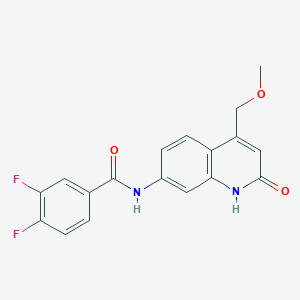 molecular formula C18H14F2N2O3 B2736096 3,4-difluoro-N-[4-(methoxymethyl)-2-oxo-1H-quinolin-7-yl]benzamide CAS No. 1251611-05-8