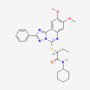 N-cyclohexyl-2-((8,9-dimethoxy-2-phenyl-[1,2,4]triazolo[1,5-c]quinazolin-5-yl)thio)butanamide