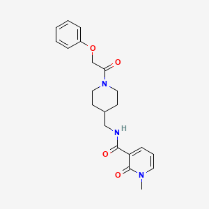 molecular formula C21H25N3O4 B2736103 1-methyl-2-oxo-N-((1-(2-phenoxyacetyl)piperidin-4-yl)methyl)-1,2-dihydropyridine-3-carboxamide CAS No. 1235032-59-3