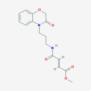 molecular formula C16H18N2O5 B2736104 Methyl (E)-4-oxo-4-[3-(3-oxo-1,4-benzoxazin-4-yl)propylamino]but-2-enoate CAS No. 2411324-09-7