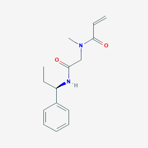 molecular formula C15H20N2O2 B2736107 N-Methyl-N-[2-oxo-2-[[(1R)-1-phenylpropyl]amino]ethyl]prop-2-enamide CAS No. 2202293-42-1