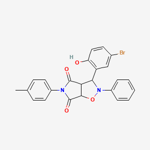 molecular formula C24H19BrN2O4 B2736112 3-(5-bromo-2-hydroxyphenyl)-2-phenyl-5-(p-tolyl)dihydro-2H-pyrrolo[3,4-d]isoxazole-4,6(5H,6aH)-dione CAS No. 470469-21-7
