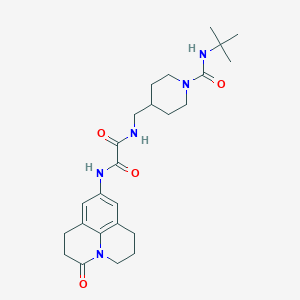 molecular formula C25H35N5O4 B2736126 N'-{[1-(tert-butylcarbamoyl)piperidin-4-yl]methyl}-N-{2-oxo-1-azatricyclo[7.3.1.0^{5,13}]trideca-5,7,9(13)-trien-7-yl}ethanediamide CAS No. 1325689-37-9