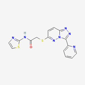 molecular formula C15H11N7OS2 B2736145 2-[(3-pyridin-2-yl-[1,2,4]triazolo[4,3-b]pyridazin-6-yl)sulfanyl]-N-(1,3-thiazol-2-yl)acetamide CAS No. 868967-87-7