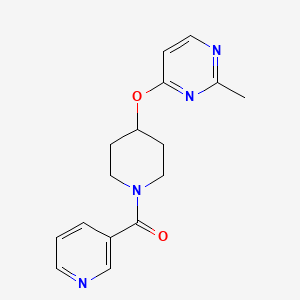 molecular formula C16H18N4O2 B2736149 (4-((2-Methylpyrimidin-4-yl)oxy)piperidin-1-yl)(pyridin-3-yl)methanone CAS No. 2097917-85-4