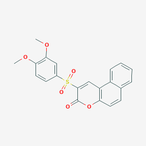 molecular formula C21H16O6S B2736152 2-[(3,4-二甲氧基苯基)磺酰]-3H-苯并[f]咔喱-3-酮 CAS No. 1351844-52-4