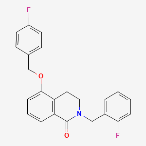 molecular formula C23H19F2NO2 B2736153 2-(2-fluorobenzyl)-5-((4-fluorobenzyl)oxy)-3,4-dihydroisoquinolin-1(2H)-one CAS No. 850906-89-7