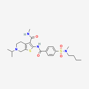 molecular formula C24H34N4O4S2 B2736159 2-(4-(N-butyl-N-methylsulfamoyl)benzamido)-6-isopropyl-N-methyl-4,5,6,7-tetrahydrothieno[2,3-c]pyridine-3-carboxamide CAS No. 533908-46-2